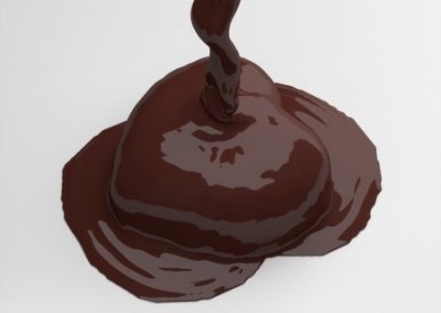 24570114 - 3d pour chocolate heart on white.